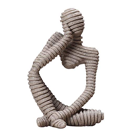 RoviveResin Abstract Characters Statue Sculpture, Sandstone Abstract Figure Decorative Ornaments for Living Room Office(A17-PH51400)