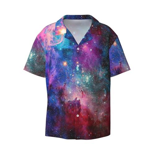 Chemise à manches courtes homme imprimé galaxie : restez frais et élégant malgré la chaleur