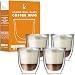 Glass Cappuccino Cups Double Walled Coffee Glasses Set of 4 - Clear Thermo Insulated Stackable Mugs, 6 oz