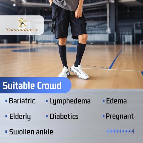 Yomandamor Mens Bamboo Diabetic Over The Calf Socks,4 Pack Size 10-13