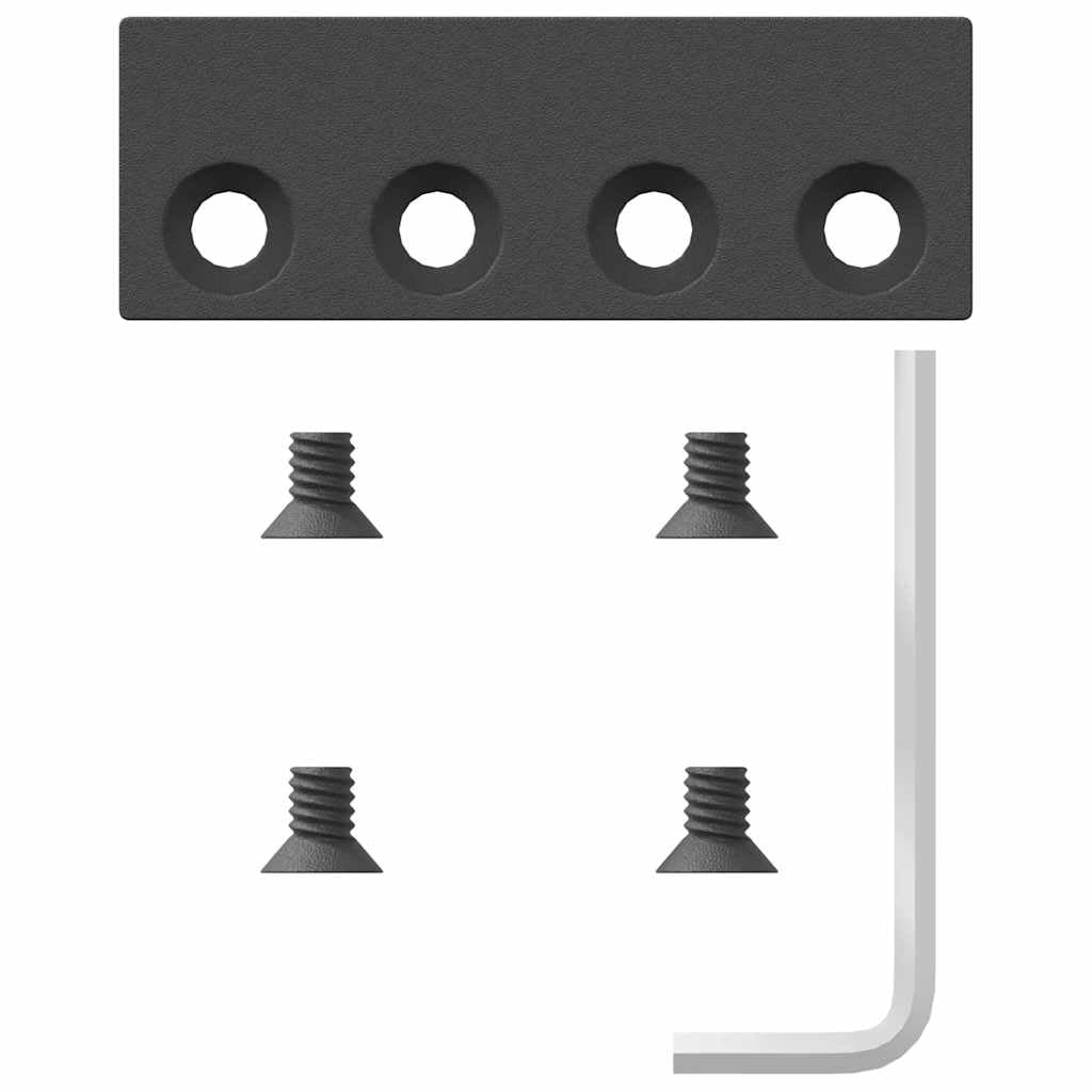Juego de herrajes para puerta corredera de 400 cm de acero con recubrimiento en polvo negro con topes y ruedas para puerta de granero, accesorios de montaje, compatible con puerta principal y