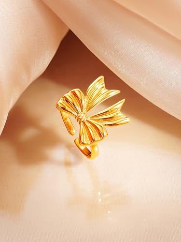 Image of 18K Gold Plated Statement Ring for Women | Stylish Classy Rings | Waterproof and Anti Tarnish Jewellery | Rakhi Gift for Sister | Gifts for Women | 1 Year Warranty*