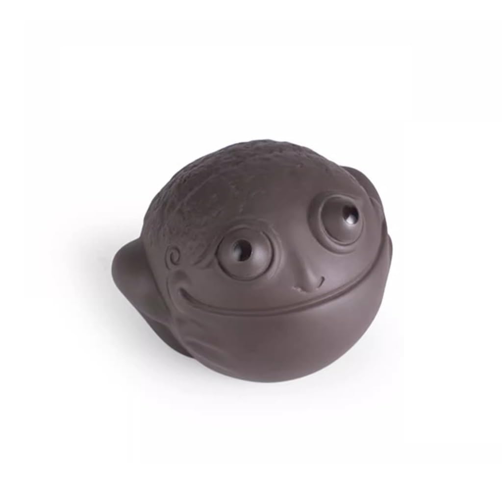 Crapaud doré en sable violet : petits ornements Feng Shui pour le salon