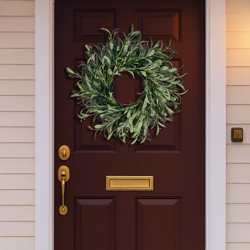 IOHEFY Artificial Olive Wreath 20 Inch Front Door Wreath Greenery