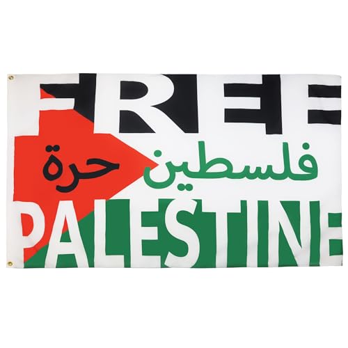 AZ FLAG, Free Palestine In Arabic Language Flag, 3x5 Ft, 100D Polyester Palestinian Banner with Two Metal Grommets