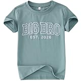 AG AGUU Big Brother Shirts Toddler Baby Boy Embroidery Big Bro Est. 2026 T-Shirt Summer Short Sleeve Tees Announcement Tops(Blue,4-5T)