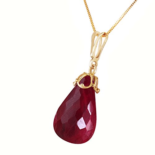 Galaxy Gold GG 14.8 CTW 14k Solid Gold Necklace Briolette Dyed Ruby Pendant2
