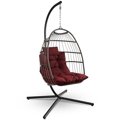 SereneLife Sedia a Dondolo a Uovo con Supporto, Capacità Fino a 250...