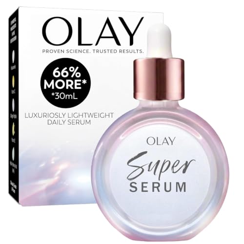Image of Olay Super Serum - Glow Serum for Face - Activated Niacinamide, Vitamin C & E, Collagen Peptide, AHA - 5-in-1 Benefits - Brightens, Hydrates, Smooths, Firms, Evens Tone, Proactive Anti-Aging, 1.7 Oz