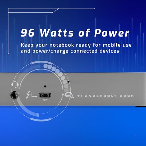 Image of OWC 11-Port Thunderbolt Dock, 96W Charging, Single 8K Display or Dual 5K displays, 3 x TB Ports, 4 x USB, GbE, SD, Compatbile M1 /M2 Macs, TB3 Macs, TB 4 PCs, and USB-C Devices