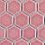 SomerTile FTC1TRGBSH Tribeca 1" Hex Glossy Blush 10.25" x 11.88" Porcelain Mosaic Floor and Wall Tile, Pink, 10