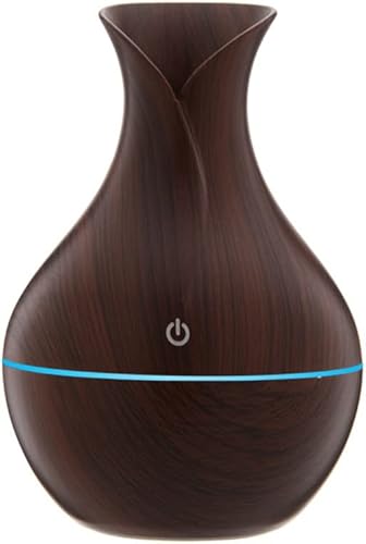 LIRUXUN Humidificador de aire eléctrico de grano de madera, difusor de aceite esencial portátil ultrasónico para aromaterapia USB Mini Mist Maker