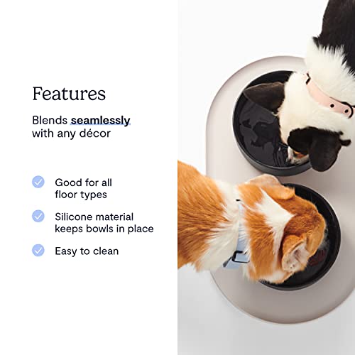 Fable Signature Bowl Mat - Dog Bowl Mat for Floor Protection - Non-Slip Silicone with Raised Border to Contain Spills - Easy to Clean & Fits Both Fable and Most Standard Bowls Tofu