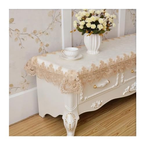 Nappe longue blanche rectangulaire 60x230 couverture table dentelle HM81