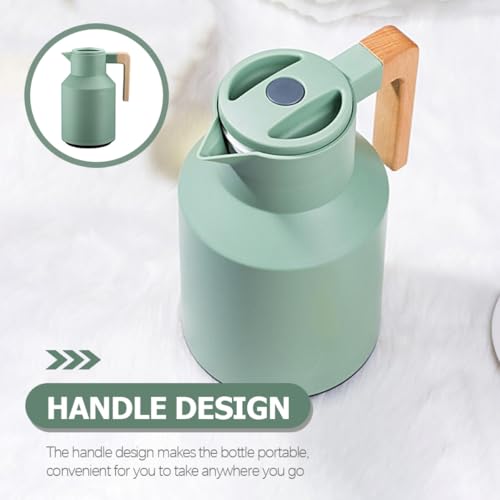 Hervidor térmico aislado verde de 1L con termo interior de vidrio lavable 4