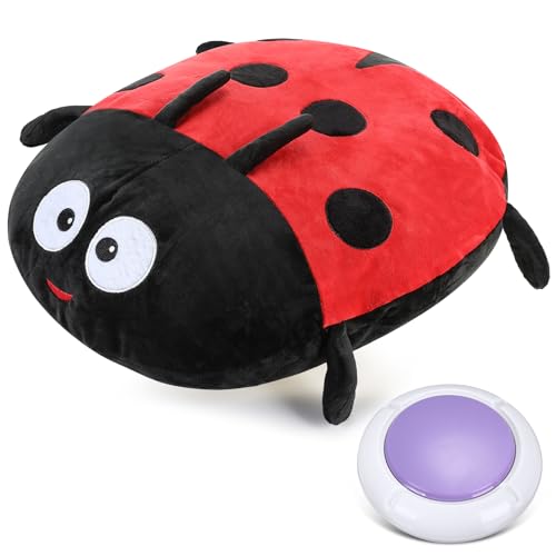 Kigley 1 Pack Sensory Vibrating Pillow for Autistic Model Pressure Activated Pillows for Adults Soft Textured Therapy Stimulation for Gift Autistic(Ladybug)C