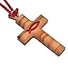 Produktbild Junker Kirchenbedarf Olivenholz-Kreuz an rotem Band - Kreuz Anhänger mit Fisch-Symbol rot 3,2cm - Kommunion Konfirmation Anhänger