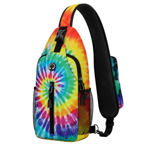 Image of Rainbow Sling Bag For Women Men Small Crossbody Bags Mini Water Resistant Casual Chest Bag Backpack Shoulder Daypack For Travel Hiking