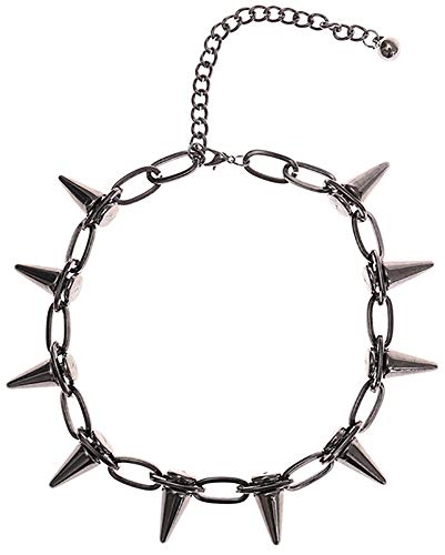 Reaowazo Spike Chokers for Women Choker Goth Necklaces Mens Chain Choker Collar Punk Streetwear Handmade Adjustable Vintage Rivet Jewelry Black