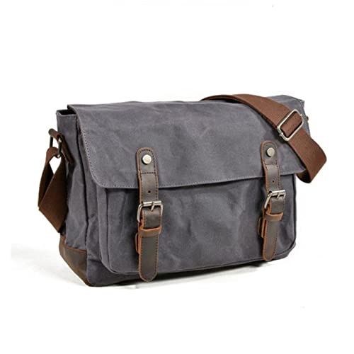 Men's Crossbody Bag Men's Bag Canvas Bag Messenger Retro Shoulder Bag for Hiking Cycling Traveling(Dark Grey)2
