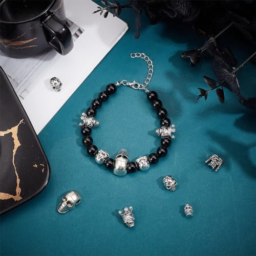 NBEADS 24 Pcs Alloy Skull Beads - Image 4