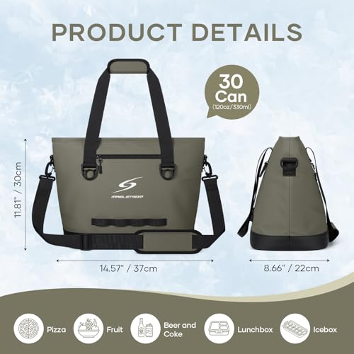 Image of Maelstrom 30 Can Insulated Cooler Bag, Leakproof Soft Ice Chest | Tote Style,16h Cold, Lightweight,Collapsible,Peva Liner,Waterproof,Gear Loop,Multi-Pockets,For Shopping,Beach,Picnic
