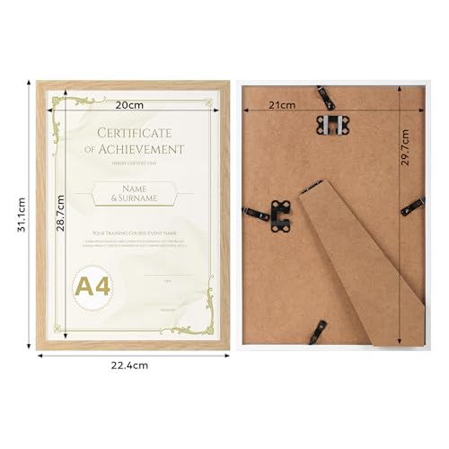 Miniatura 2 de Hoikwo Juego De 3 Marco A4, Marcos De Pvc Color Madera De A4 Para Pared, Adecuados Para Títulos Universitarios, Pósters, Fotografías, Rompecabezas Y Documentos Enmarcados