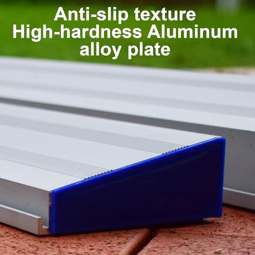 Rampa de umbral de aluminio de 75 cm con textura antideslizante para silla de ruedas, scooter, bicicleta y acceso vehicular, fácil instalación miniatura 5