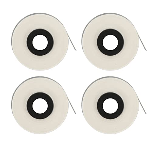 Baxnore Cinta para etiquetadora de 4 rollos, 8 m de largo, 5 mm de ancho, impresión transparente, material PET. Cinta de repuesto para etiquetas MAX LM370, LM380 y LM390. Pegatinas (Blanca)