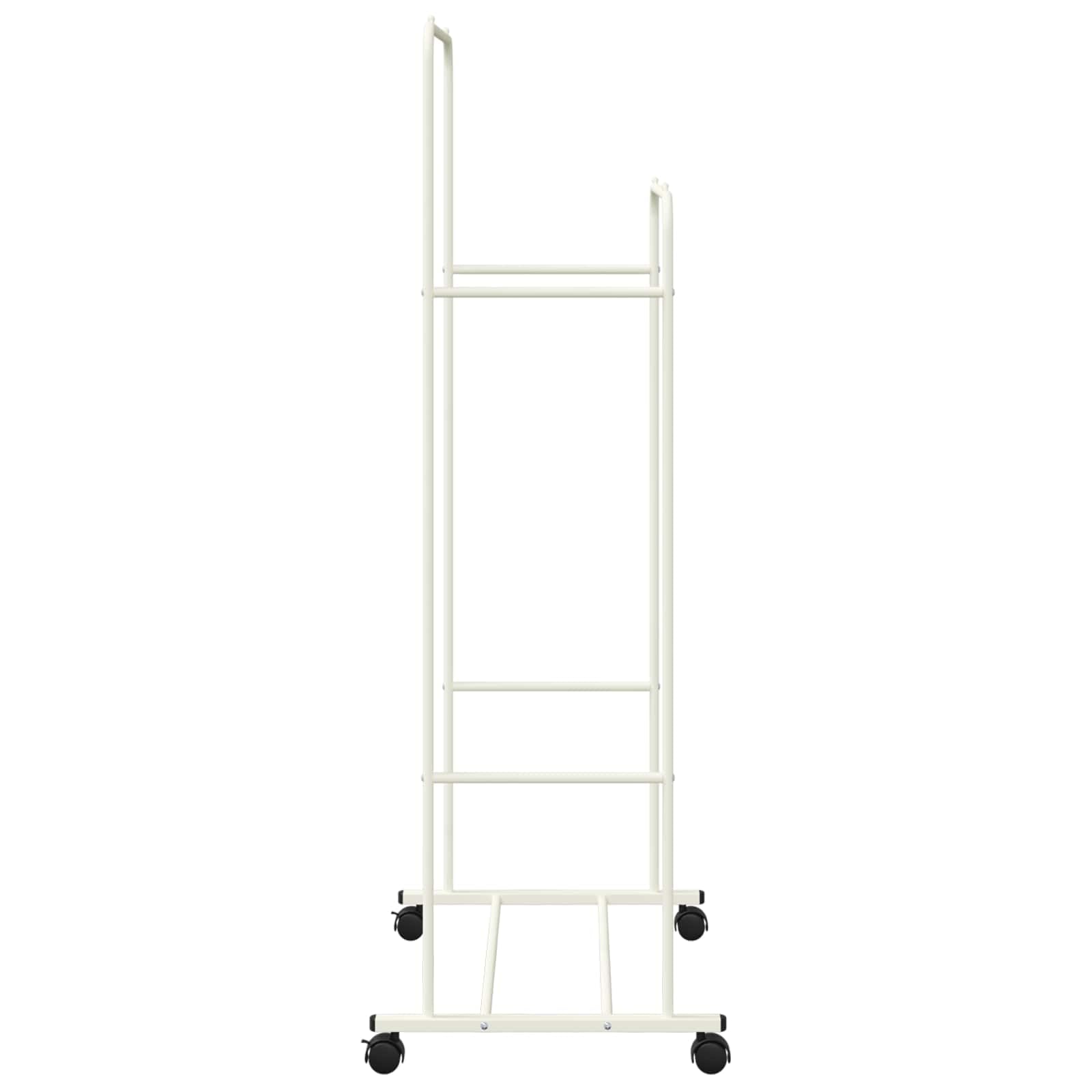 Kleiderständer Uni Weiß 80 x 53 x 156 cm Metall Garderobenständer freistehend klappbar mit Rolle höhenverstellbar für Schlafzimmer Flur Ankleidezimmer schwerlast Aufbewahrung