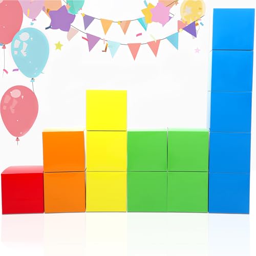 15PCS Number Party Blocks for Number Birthday Party Decoration Colorful Blocks Party Background Prop Boxes Classroom Numbers One to Five Blocks Decoration for Kids School Home Parties Supplies