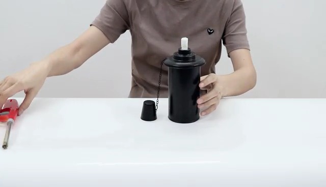 NUOBESTY 2er Set Garten Fackel Kanister | Metall Fackelbehälter Schwarz | Für Bambusfackeln