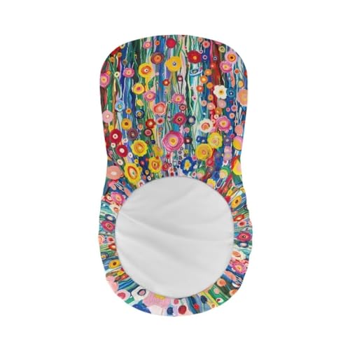 Image of Colorful Flower Bar Stool Chair Cover of 2 Slip Resistant Seat Covers Chair Cover Protecter with Low Short Back for Dining Room Universal Size