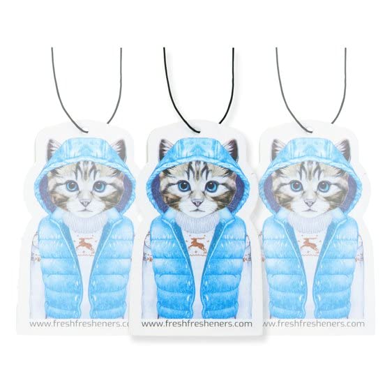 Image of Cute Cat Car Air Freshener 3 Pack Scented With Essential Oils By Fresh Fresheners