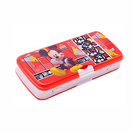 Image of SKi Homeware Xylo Pencil Box with White Board and Marker (Mickey) with Free Stationery, Ideal for Party Favours and Gifting for School Going Kids