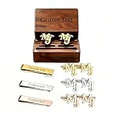 KMH Custom Monogram CuffLinks – Personalized Cufflinks for Men with Custom Name Design, Gift for Groom, Husband or Father, Ideal for Weddings, Business Events and Formal Occasions