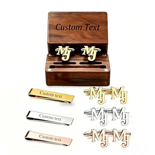 Mancuernillas personalizadas para hombre con diseño de nombre miniatura 1