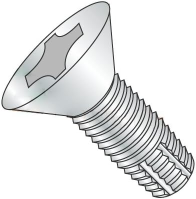 1/4"-20 x 3" Thread Cutting Screws, Type F, Flat Head, Phillips Drive, Steel, Zinc Plating, Full Thread (Quantity: 1000 pcs)