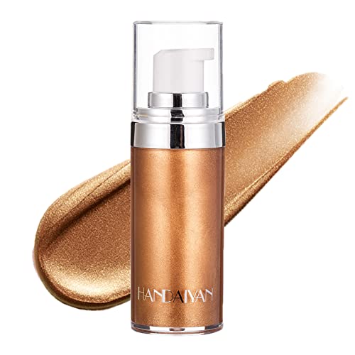 Meicoly Face Body Luminizer,Liquid Illuminator Body Shimmer Oil,Moisturizing Bronzer Highlighter Smooth Shine Highlight Glow Makeup,Waterproof Body Shimmering Glitter,03 Bronze Gold #TOP26