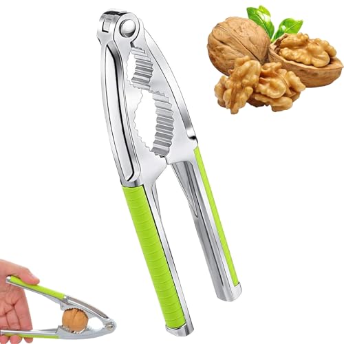SFSSHUI Casse Noix,Casse Noisette,Casse Noix en Métal,Poignée Antidérapante Casse Noisette,Pince Casse Noix Manuel,Casse Noix en Acier Inoxydable,pour Aux Noix,Noisettes,Amandes ou Autres Écrous Vert
