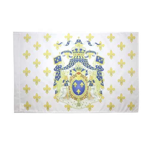 AZ FLAG - Drapeau Royaume de France Grandes Armes - 150x90 cm - Drapeau Royaliste Fleur De Lys 100% Polyester Avec Fourreau et cordelette - Pavillon 110 g