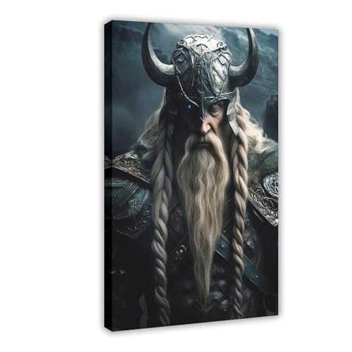 BKHJSASU Odin, póster nórdico del dios de la sabiduría y la guerra, decoración de dormitorio, paisaje, oficina, habitación, regalo, 60 x 90 cm