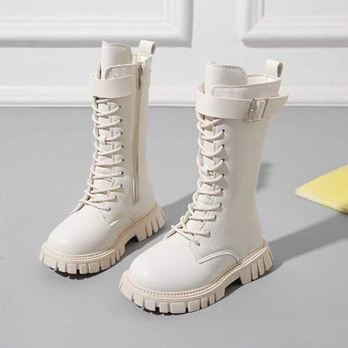 Bottines d'hiver blanches pour fille taille 33.5 bottes mi-mollet chaudes - 3