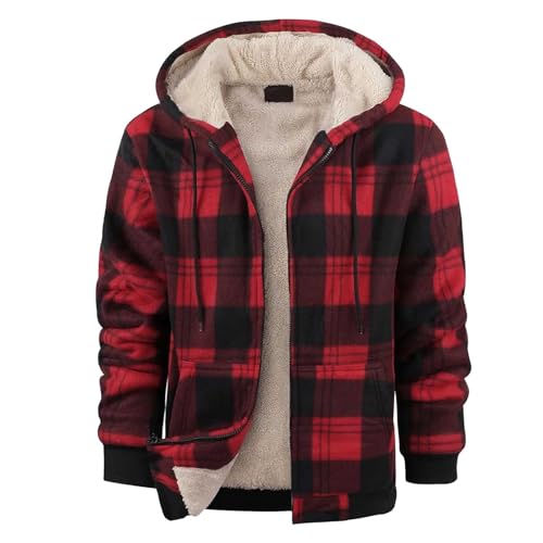 Veste à carreaux homme manteau automne hiver chaud veste à capuche décontractée oversize
