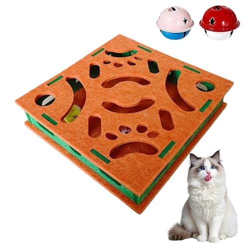 Scatola Limaunghie Gatto,Tagliaunghie Interattivo | Con Tiragraffi Puzzle In Feltro E Pallina Con Sonaglio,Per Toelettatura, Gioco, Protezione Divano, Tappeto, Mobili, Per