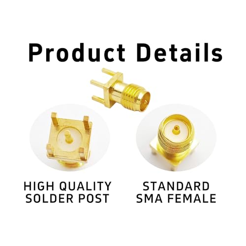 20 Piezas Conector SMA Hembra para PCB 50 Ohm miniatura 3