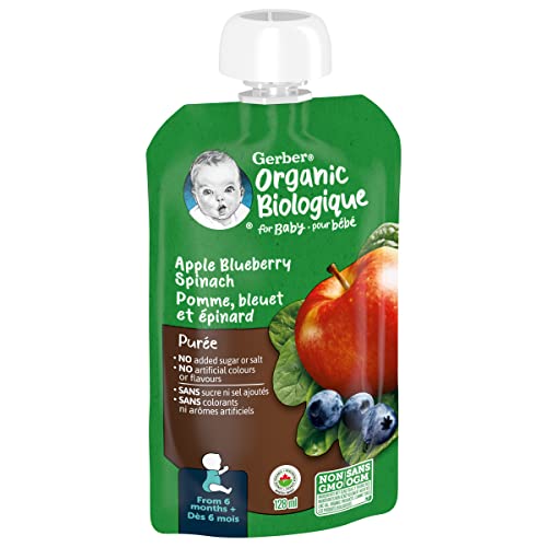 GERBER Organic Purée, Apple Blueberries Spinach, Baby Food, Case of 12, 1.5 L - Image 5