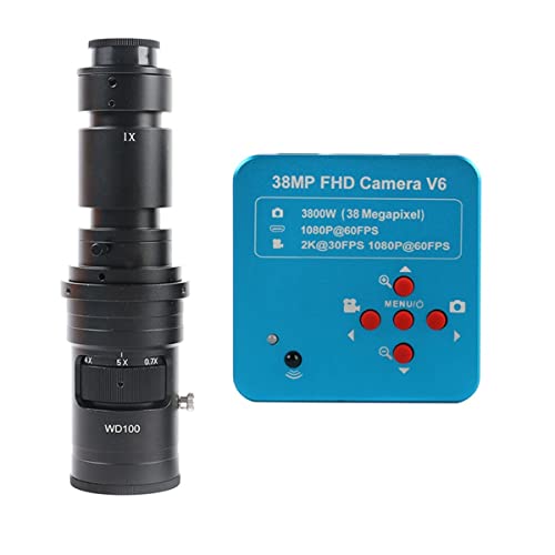 顕微鏡観察 4.8mp 1080p 60fps 2K USB.産業用電子デジタルビデオ顕微鏡カメラ、180x 300x 100x C.レンズのマウント(With 500x lens)