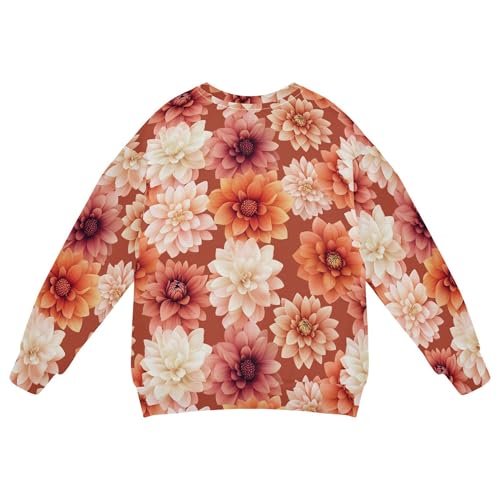 JUNZAN Cartoon Dahlia Terracotta Little Girls Hooded Sweatshirt Fleece Hoodie for Boys Athletic 4T2