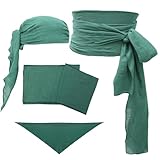 KUOIN Pirate Cosplay Headband and Waist Sash 2PCS Medieval Costume Accessories (DarkGreen)
